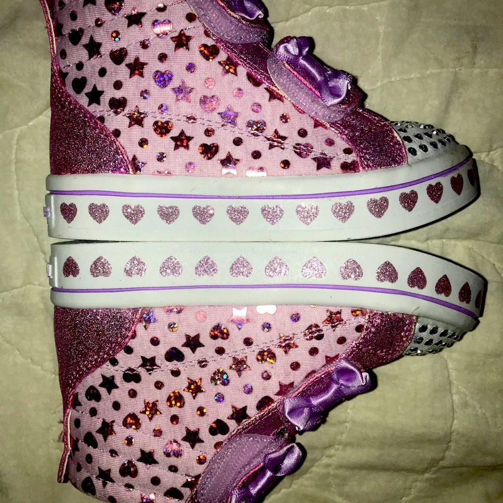 High Top Purple Twinkle Toe Shoes- New S8 Toddler